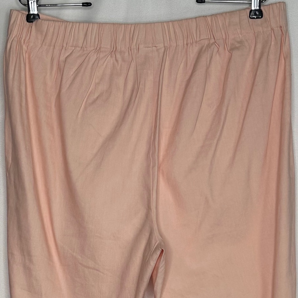 J. Jill Peach Pink Linen Stretch Slim Leg Elastic Waist Crop Pants Size 1X - Picture 4 of 8
